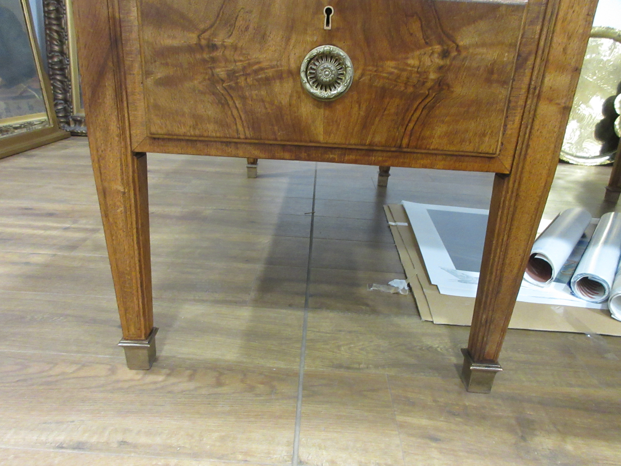 A 20th century walnut twin pedestal partner's desk, - Image 9 of 25