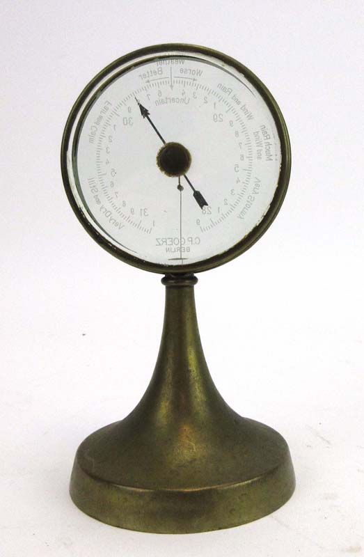 A 1920's German desk barometer, produced for the British market, by C.P. Goerz, h. - Image 2 of 3