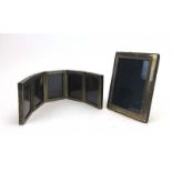 A five section concertina photograph frame, maker S&M, Birmingham 1963, h.