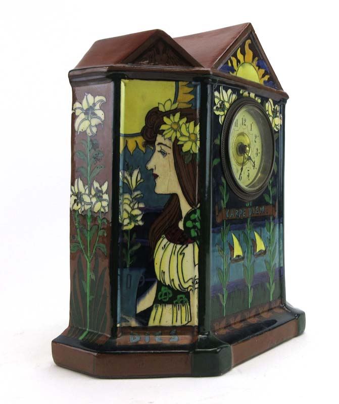 Frederick Rhead for Foley Pottery, an 'Intarsio' mantel timepiece, - Image 3 of 26