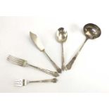 A set of six early 20th century metalware forks decorated in the Neo Classical manner,