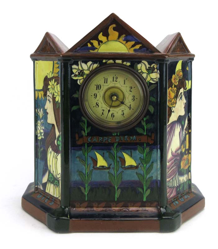 Frederick Rhead for Foley Pottery, an 'Intarsio' mantel timepiece, - Image 2 of 26