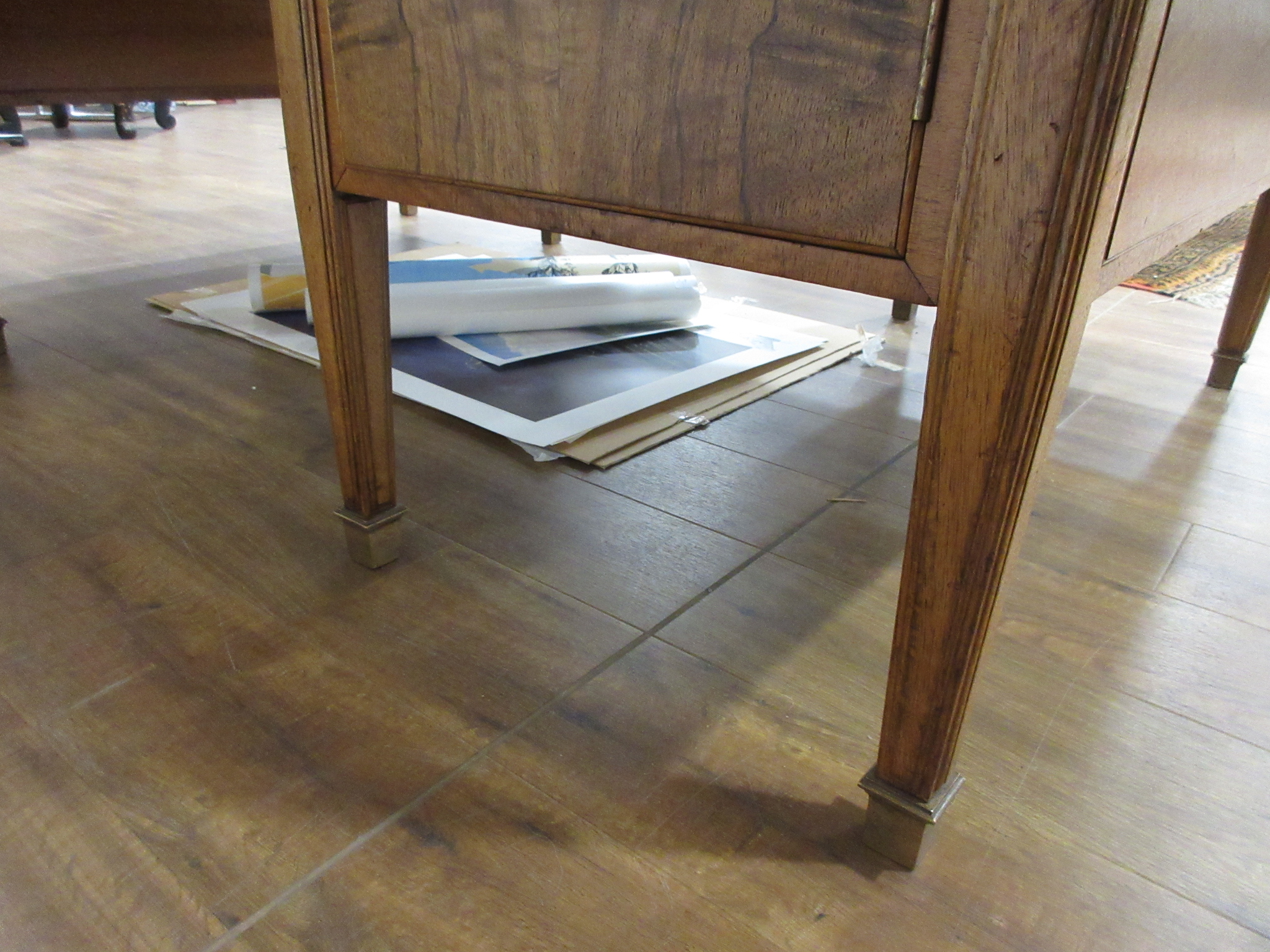 A 20th century walnut twin pedestal partner's desk, - Image 8 of 25