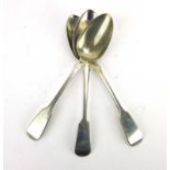 Three William IV silver fiddle pattern table spoons, maker JB, London 1833, 5.