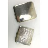 An early 20th century silver and parcel gilt cigarette case, J&RG, Chester 1919, w. 10.