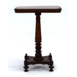 A 19th century mahogany occasional table, the rectangular surface with teardrop moulding,