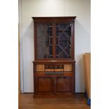 A 19th century mahogany bookcase cabinet,