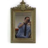 A 19th century giltwood wall mirror,