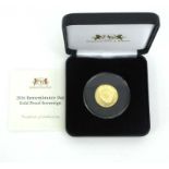A cased 2016 Remembrance Day gold proof sovereign