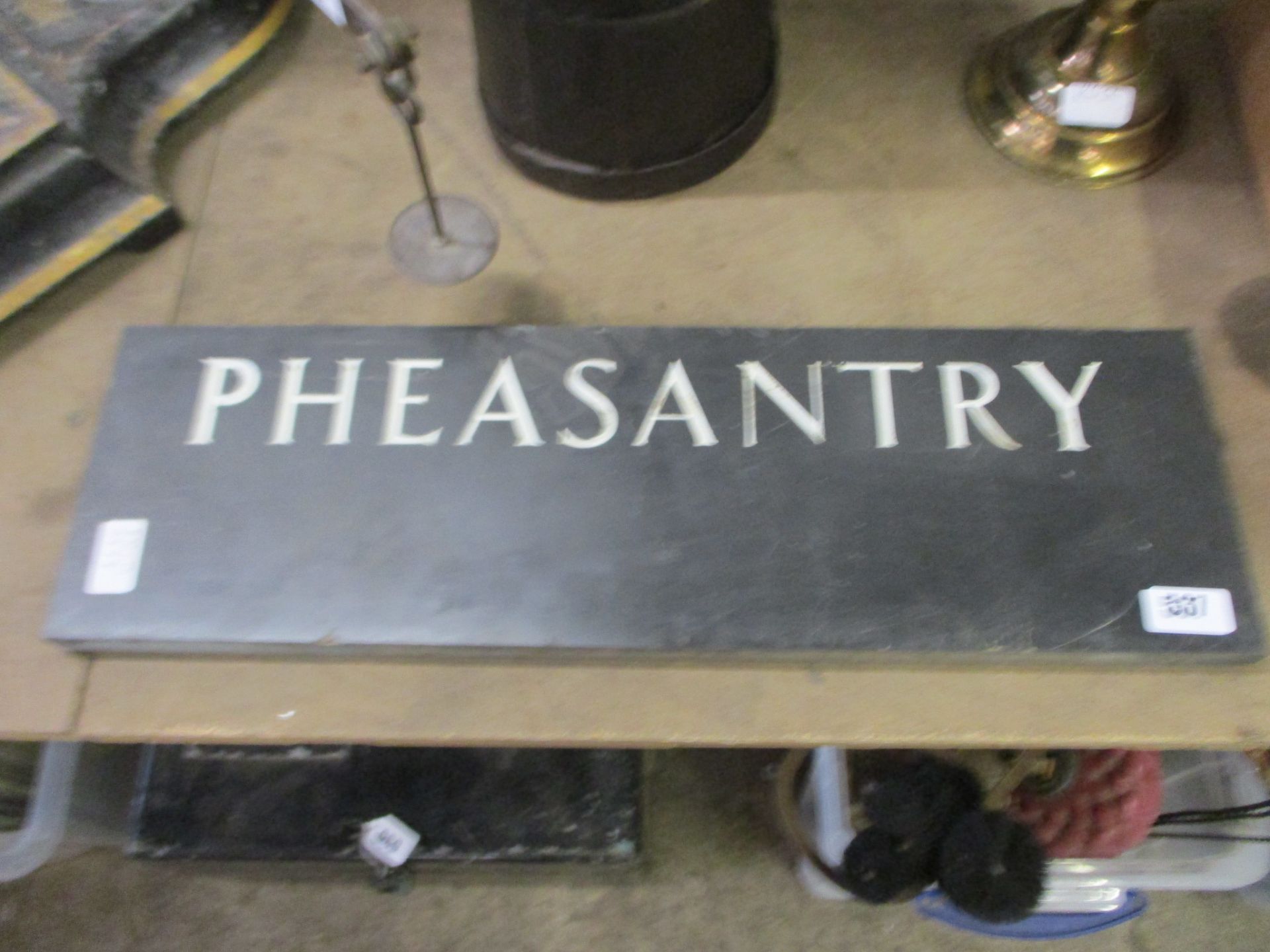 Slate 'PHEASANTRY' sign