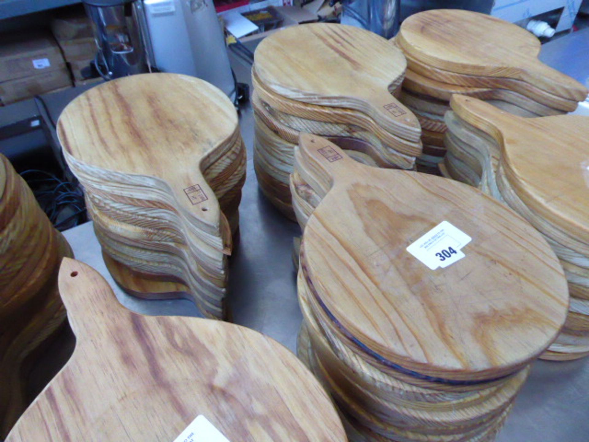 Approx 24 24cm wooden paddle shaped serving platters