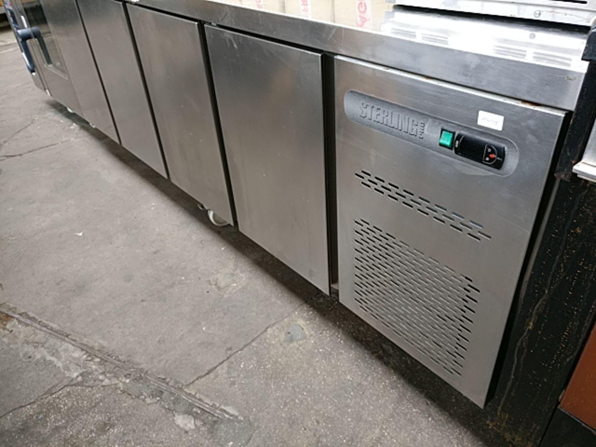 225cm Stirling Pro refrigerated counter fridge with 4x cupboards under - Image 2 of 2