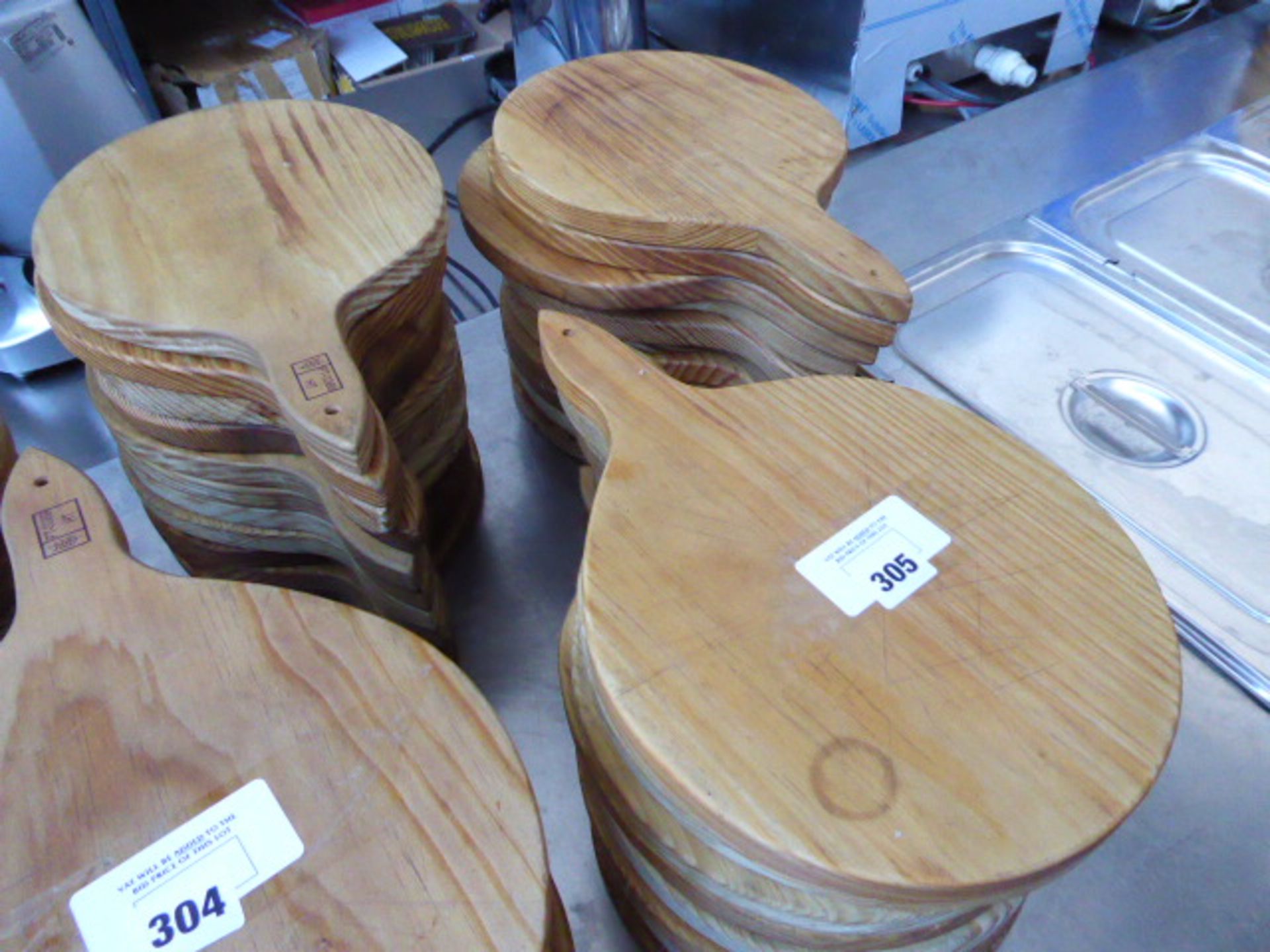 Approx 24 24cm wooden paddle shaped serving platters
