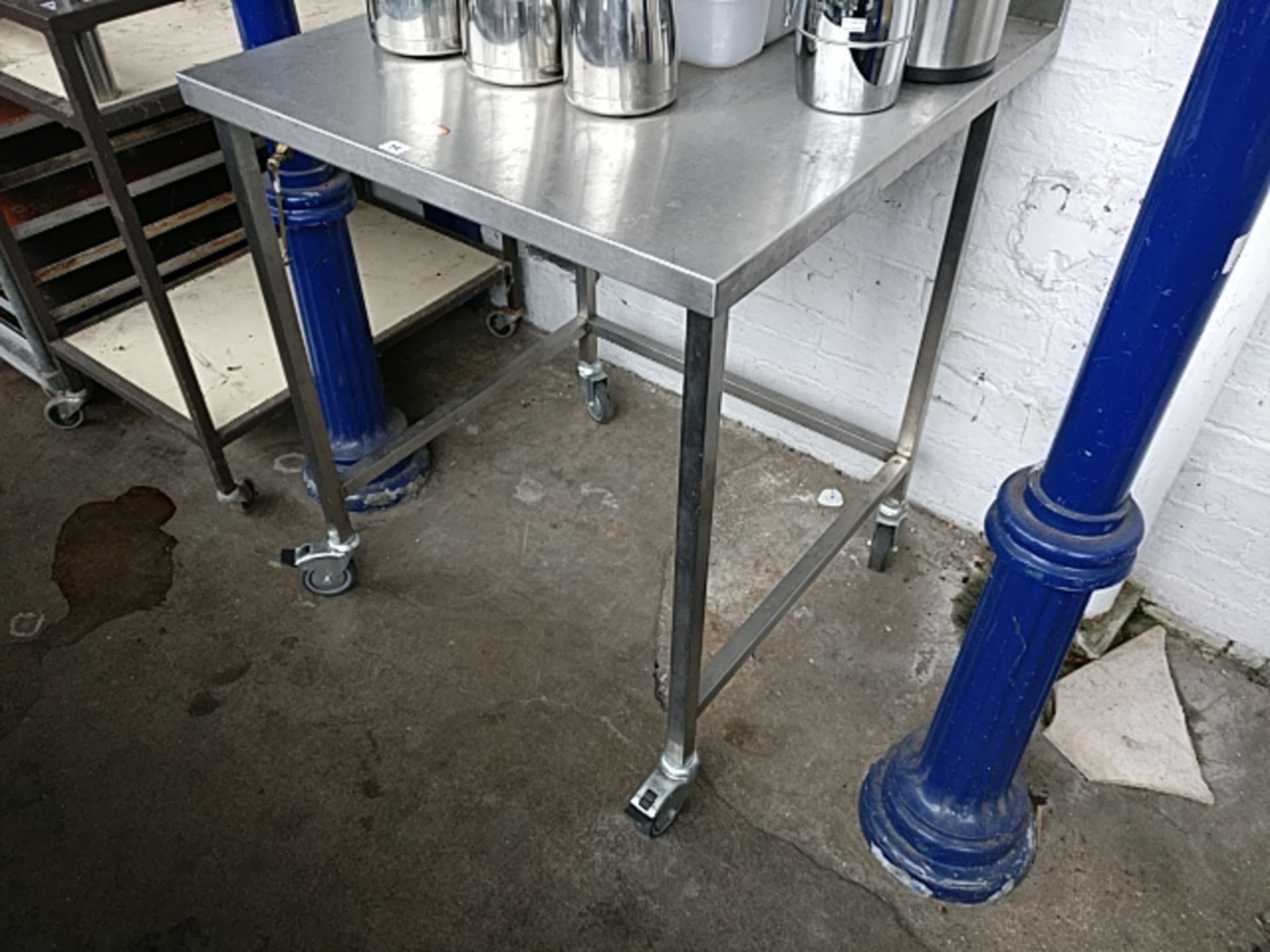 80cm stainless steel mobile prep table