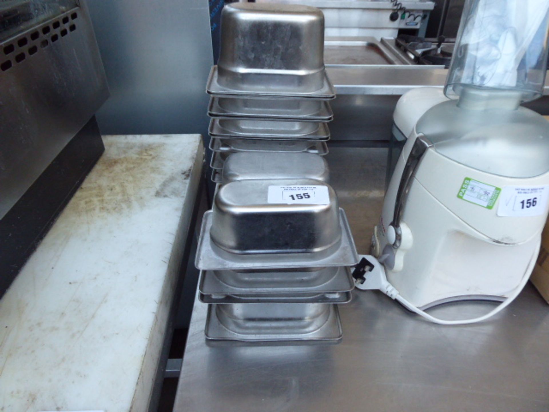 Selection of small stainless steel part sized gastronorm pots