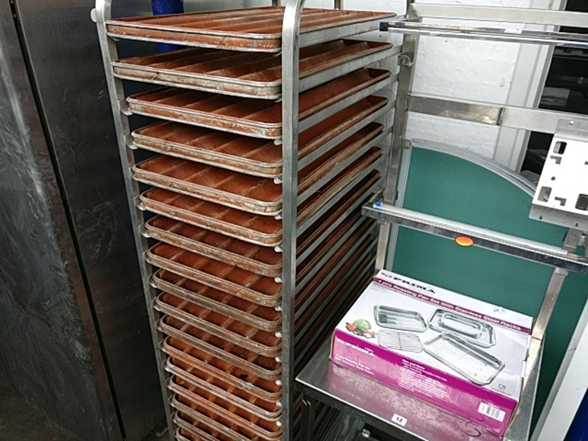 50cm wide baker's mobile trolley with trays