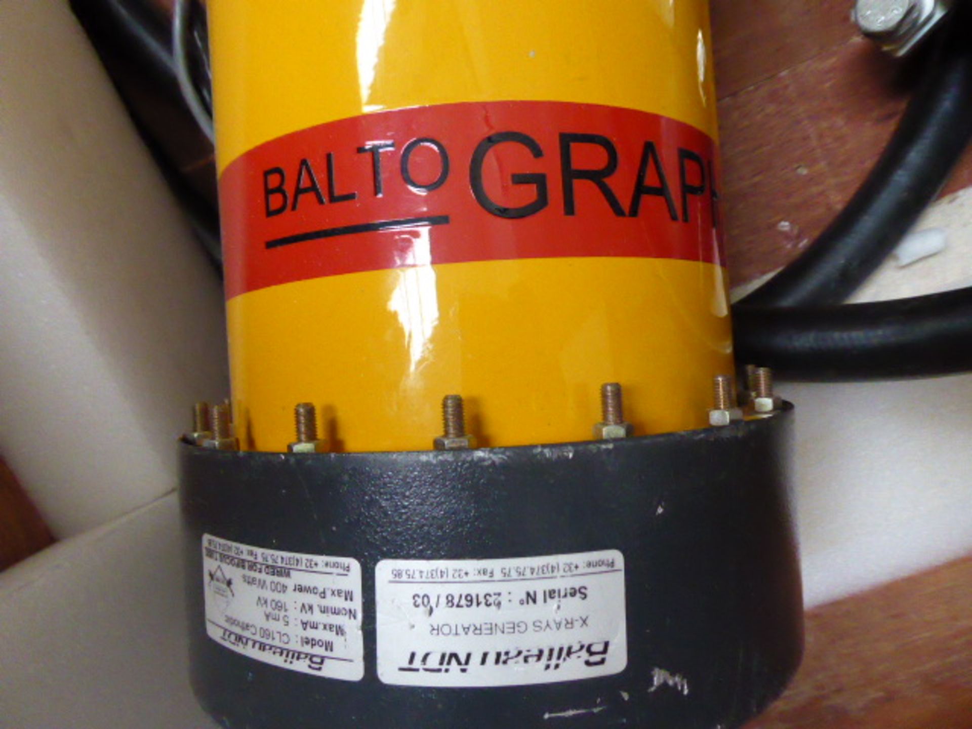 Balteau graphic generator 160KV cathodic industrial X-Ray generator max power 400 watt wired for - Image 2 of 12