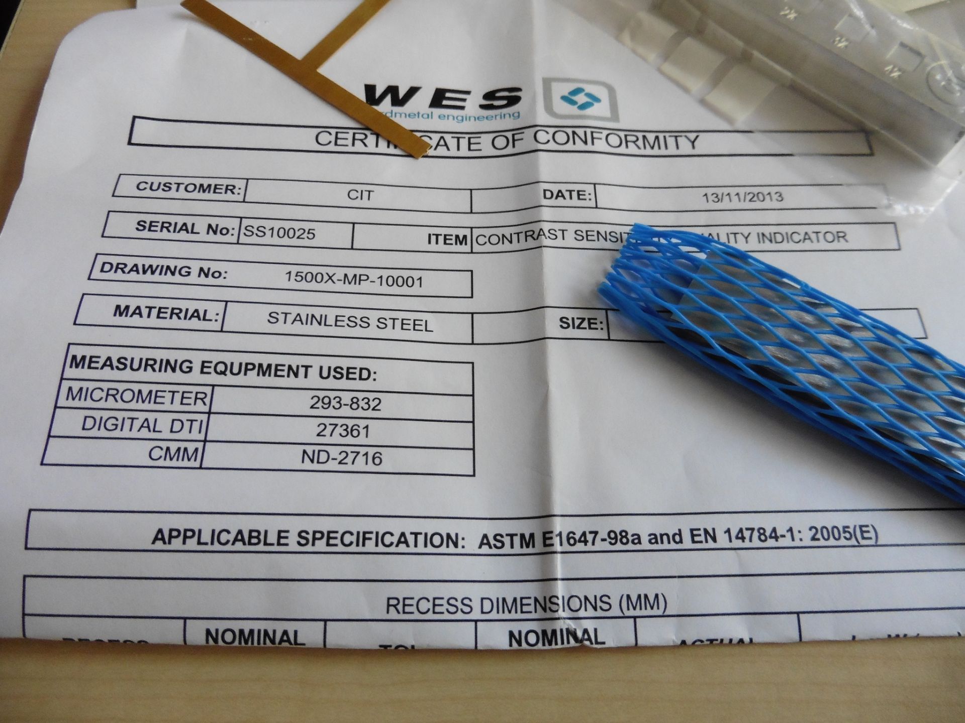 4 sets of CR system testing tools including Contrast sensitivety gauges in Aluminium & Stainless - Image 2 of 4