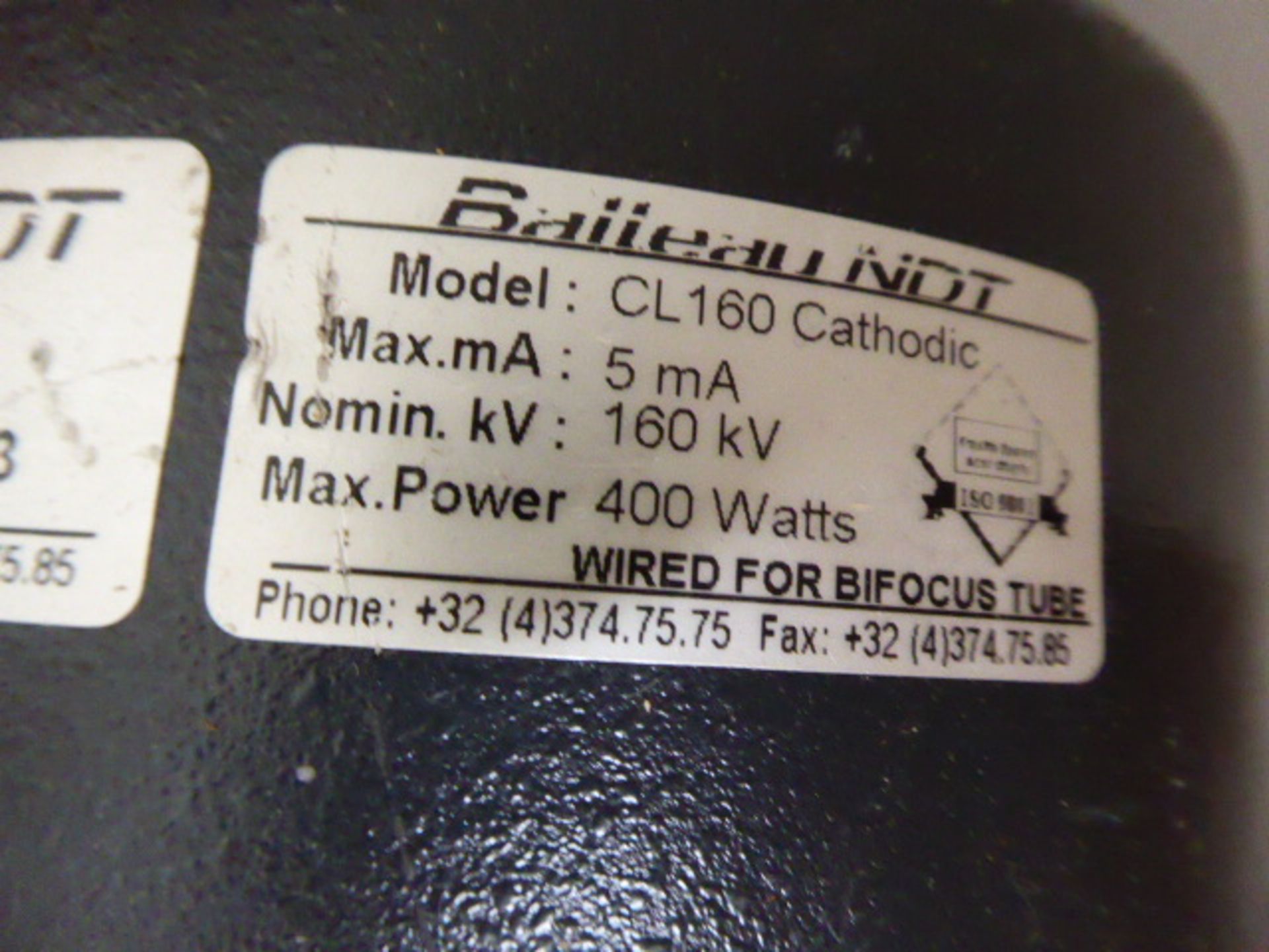 Balteau graphic generator 160KV cathodic industrial X-Ray generator max power 400 watt wired for - Image 6 of 12