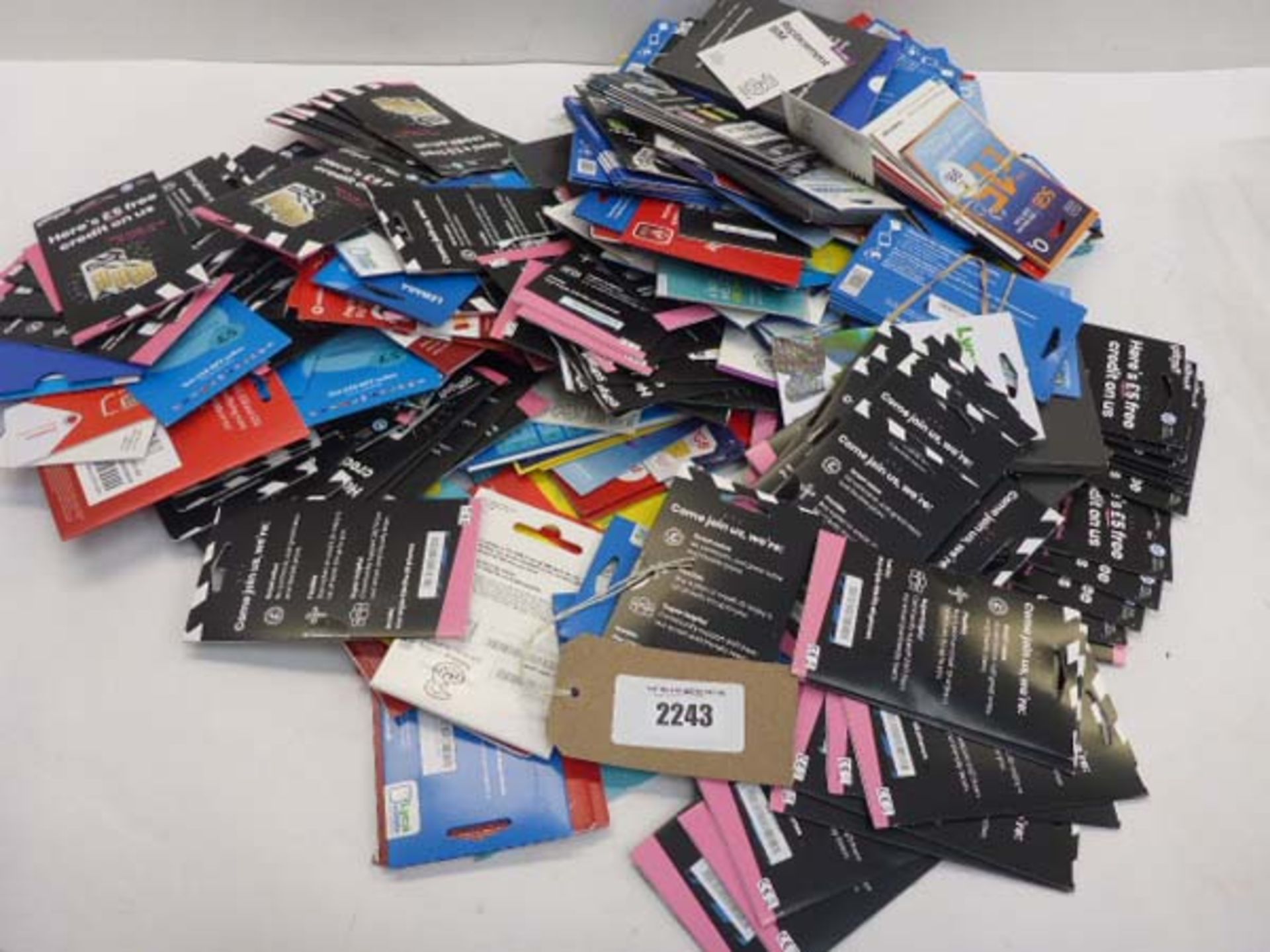 Bag containing quantity of various SIM cards