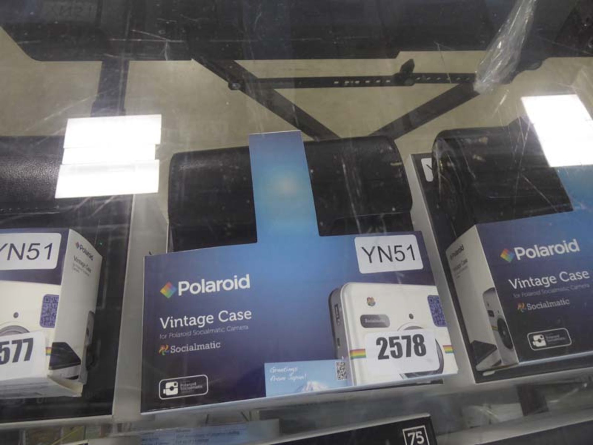Polaroid Sociomatic camera in box with vintage case accessory