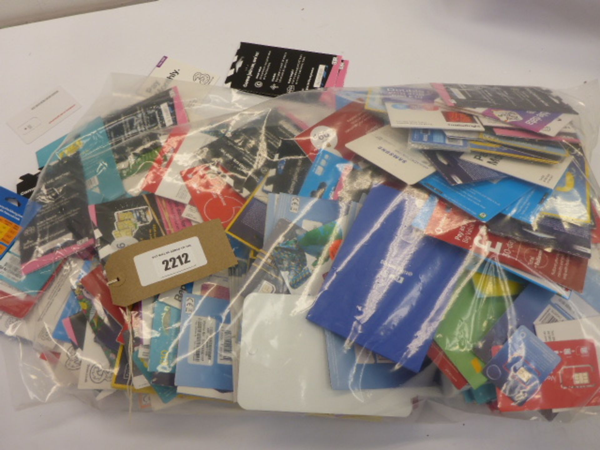 Bag containing quantity of various sim cards