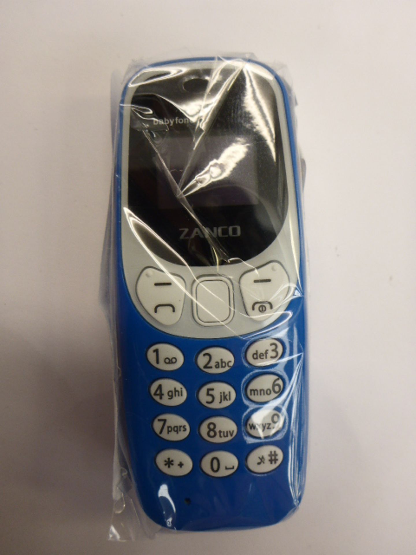 Zanco Nano mobile phone in blue