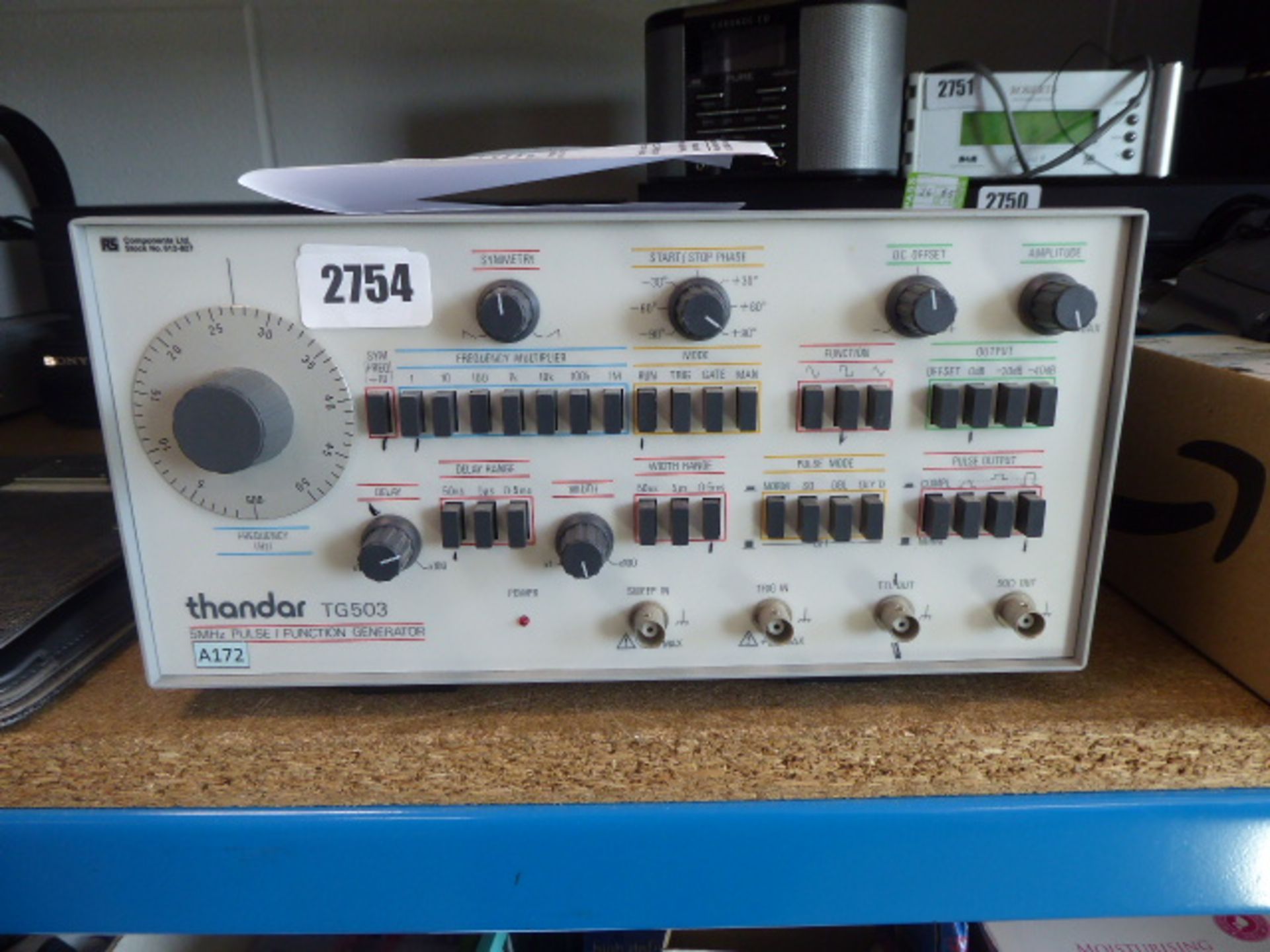 22 (10/9 ot) Thandar TG503 pulse function generator issued by RS Componants