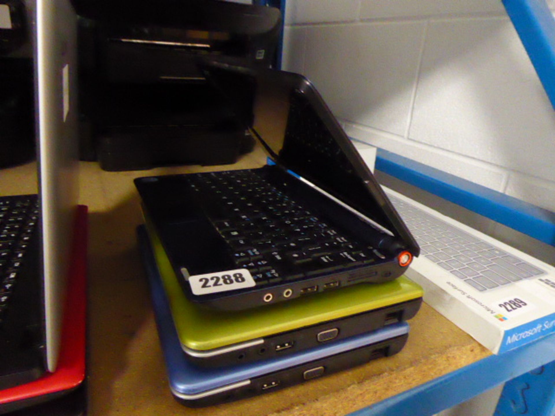 3 various netbook laptops to include Acer Aspire One, no power supplies