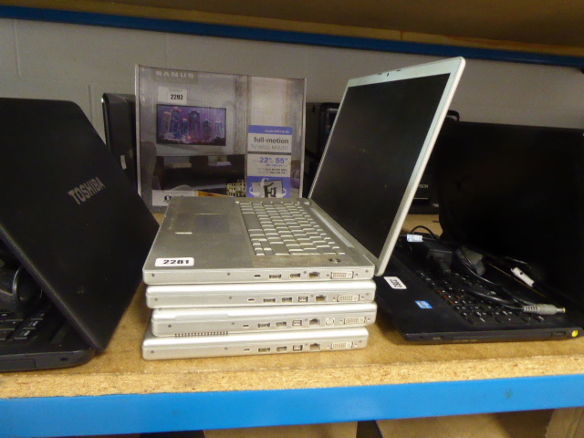 4 various Apple laptops for spares and repairs including model A1150