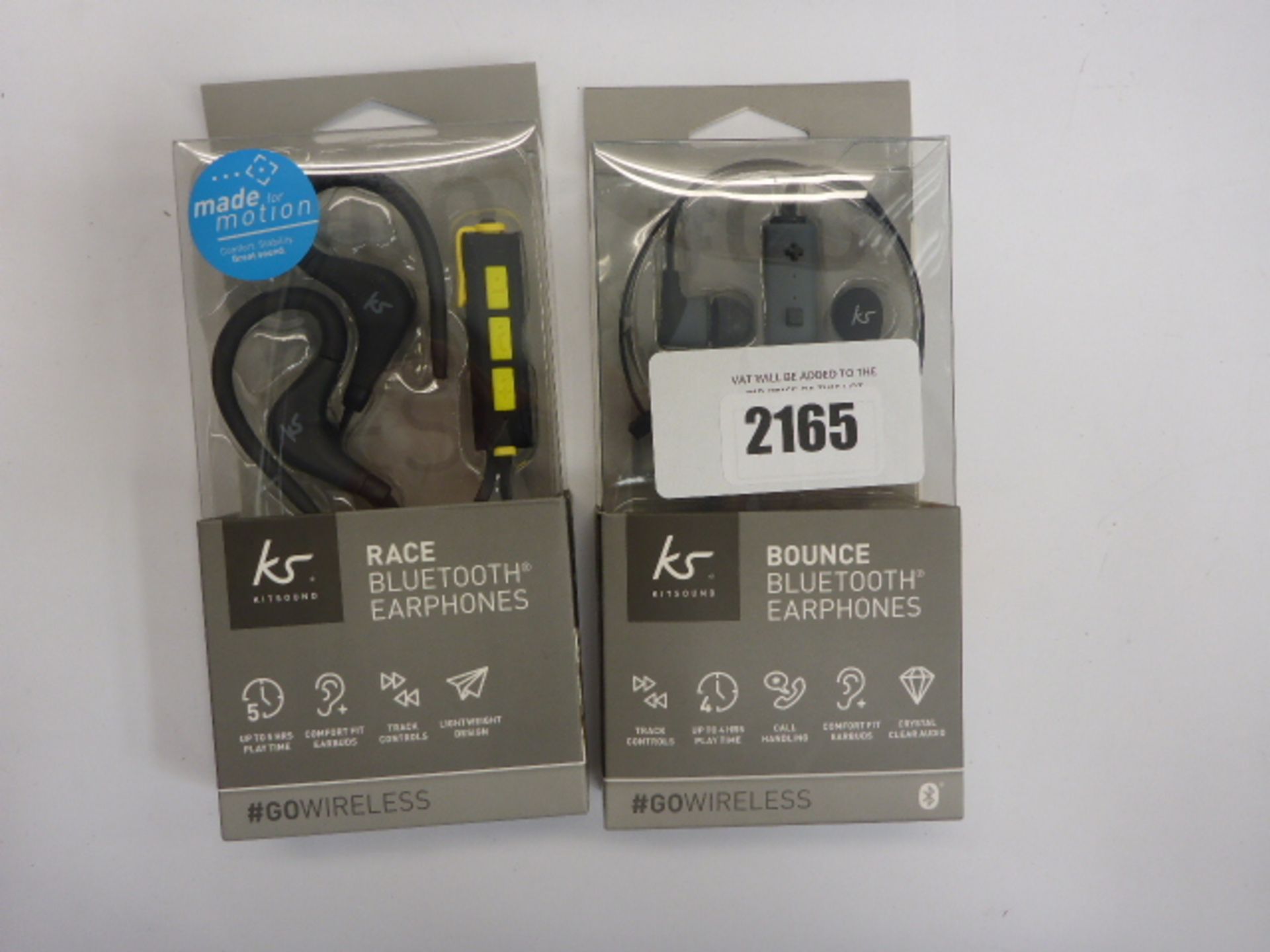 Kitsound Bounce and Kitsound Race bluetooth earphones