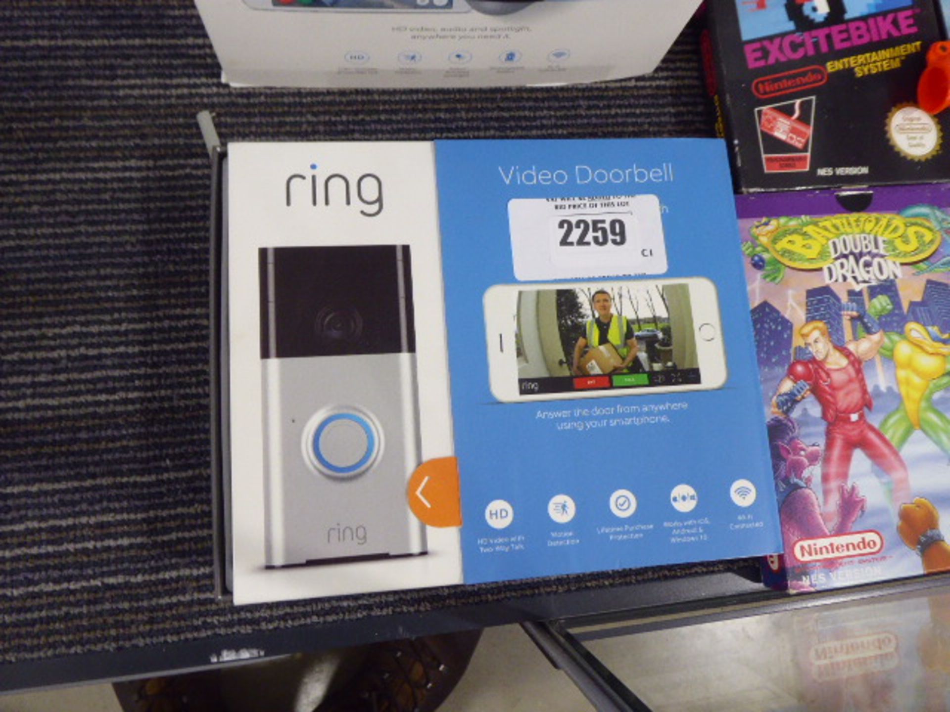 Ring video doorbell system in box with plug adaptor and chime