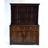 An early 18th century oak Welsh dresser,