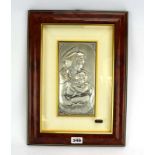 An Italian silver relief decorated plaque depicting the Madonna and child, Camilletti, image 19.