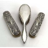 A silver mounted hairbrush, Mappin & Webb, London 1926,