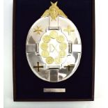 A silver and parcel gilt shield 'Insignia of Europe', Carrs, London 1973, limited edition 96/900, l.