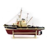 A radio controlled scale model of the tug boat 'Akragas', l.