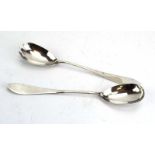 A pair of Edwardian silver salad servers in the Arts & Crafts manner, John Grinsell & Sons,