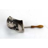 A George III silver scuttle/caddy spoon with star shaped pierced bowl, Joseph Taylor,