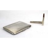 A silver, parcel gilt and engine turned cigarette case, JBC&S Ltd., Birmingham 1946, l. 11.