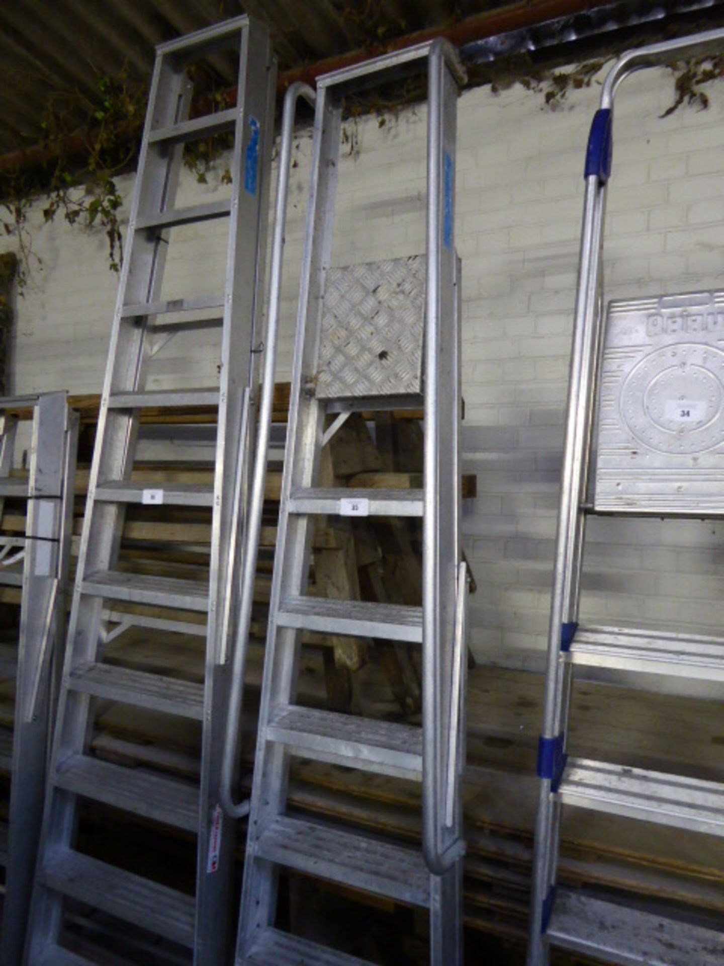 Aluminium 8 rung stepladder with platform