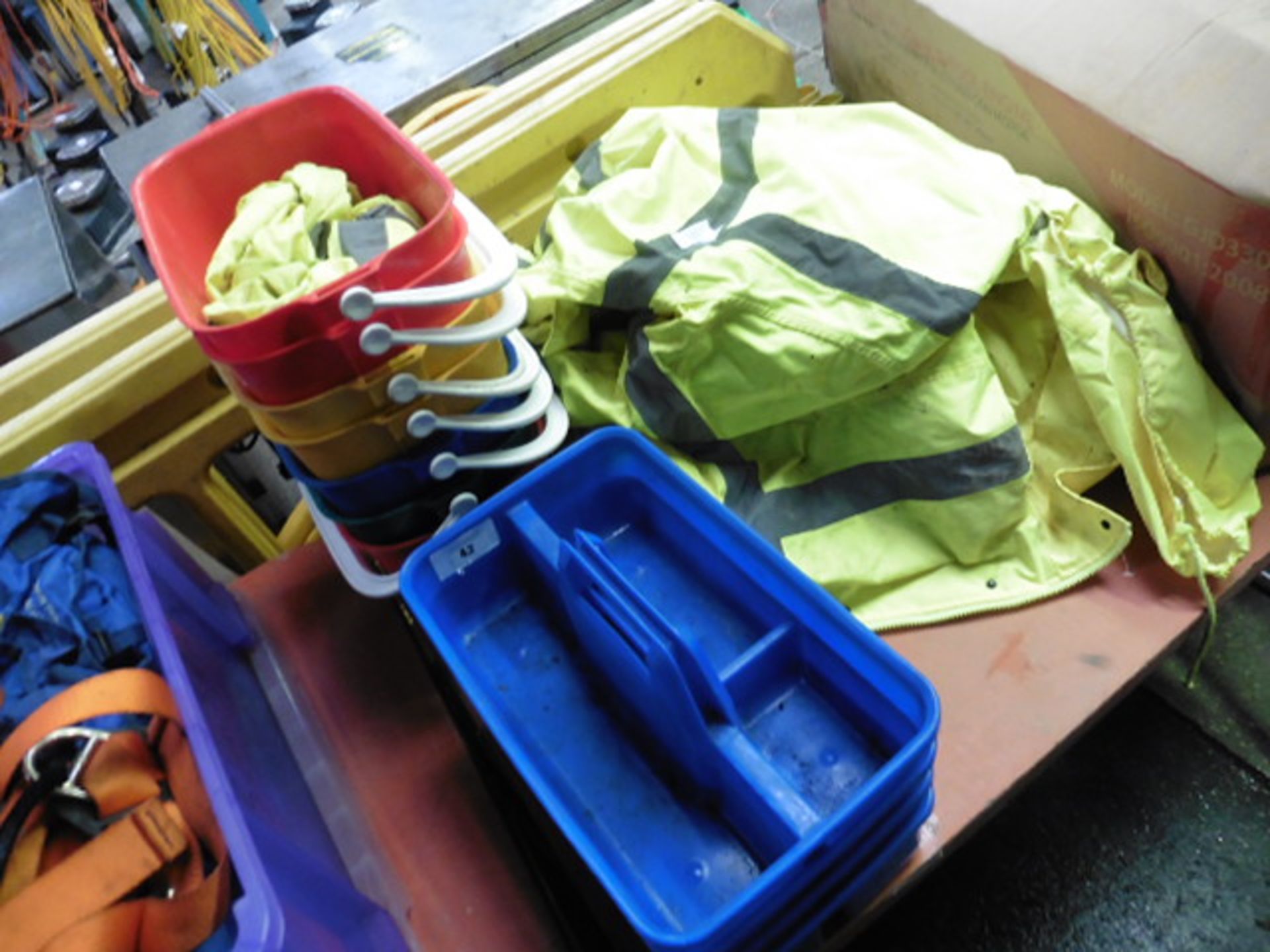 Quantity of cleaners buckets and trays