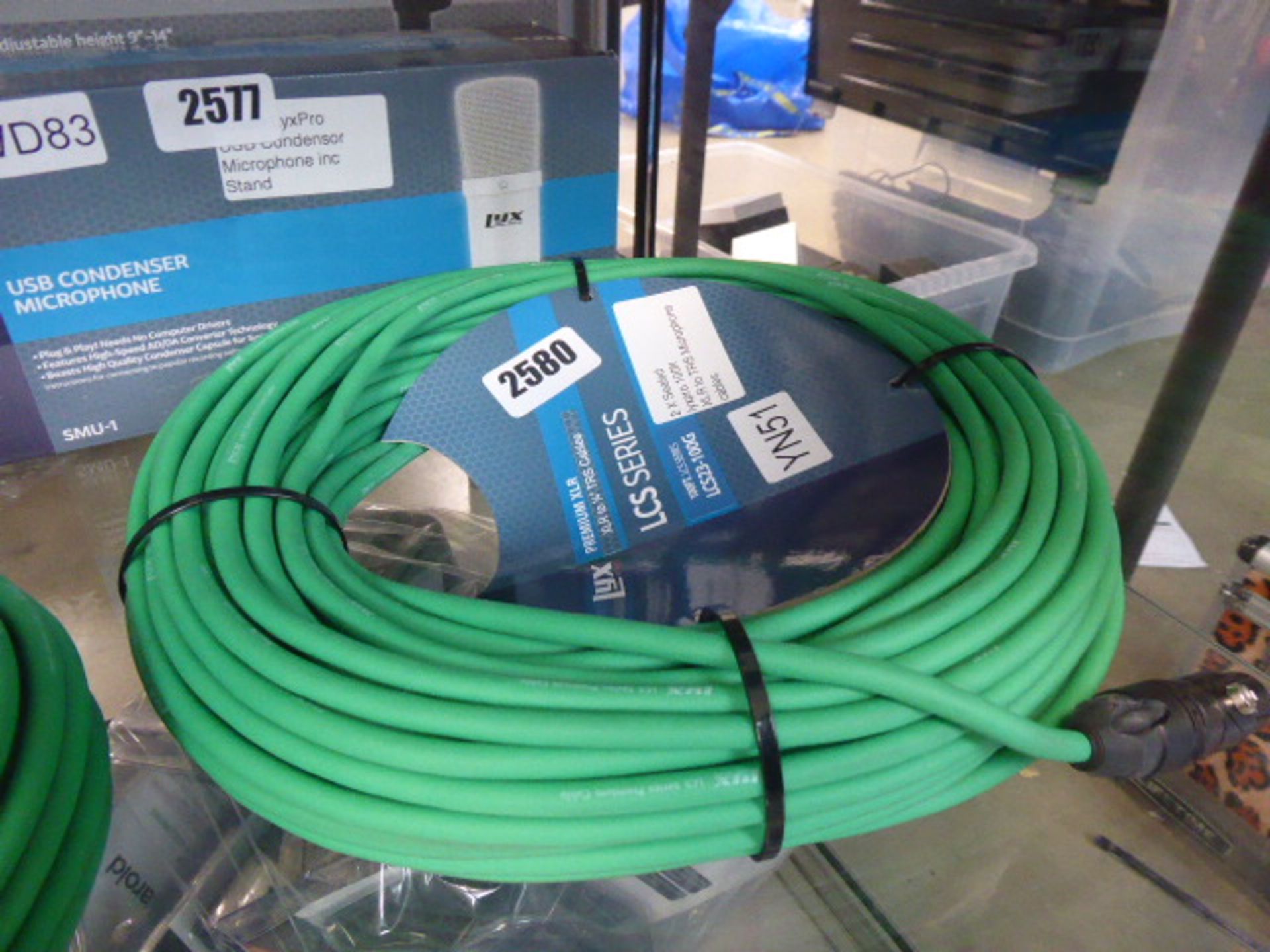 Lyx pro premium XLR-TRS cables in green (100ft)