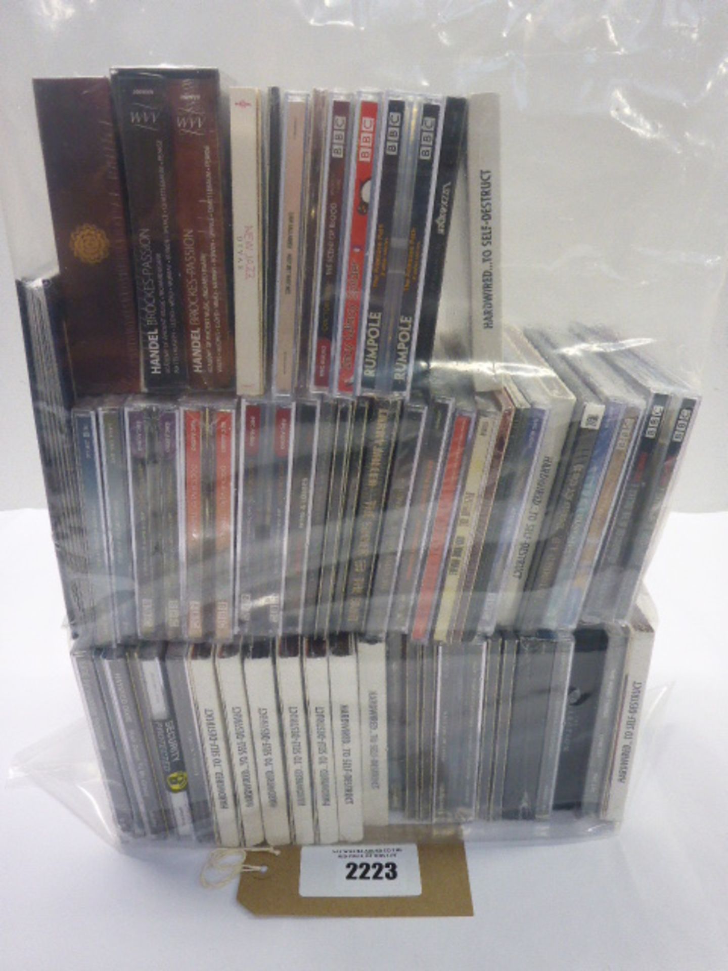 Bag containing quantity of music CD albums