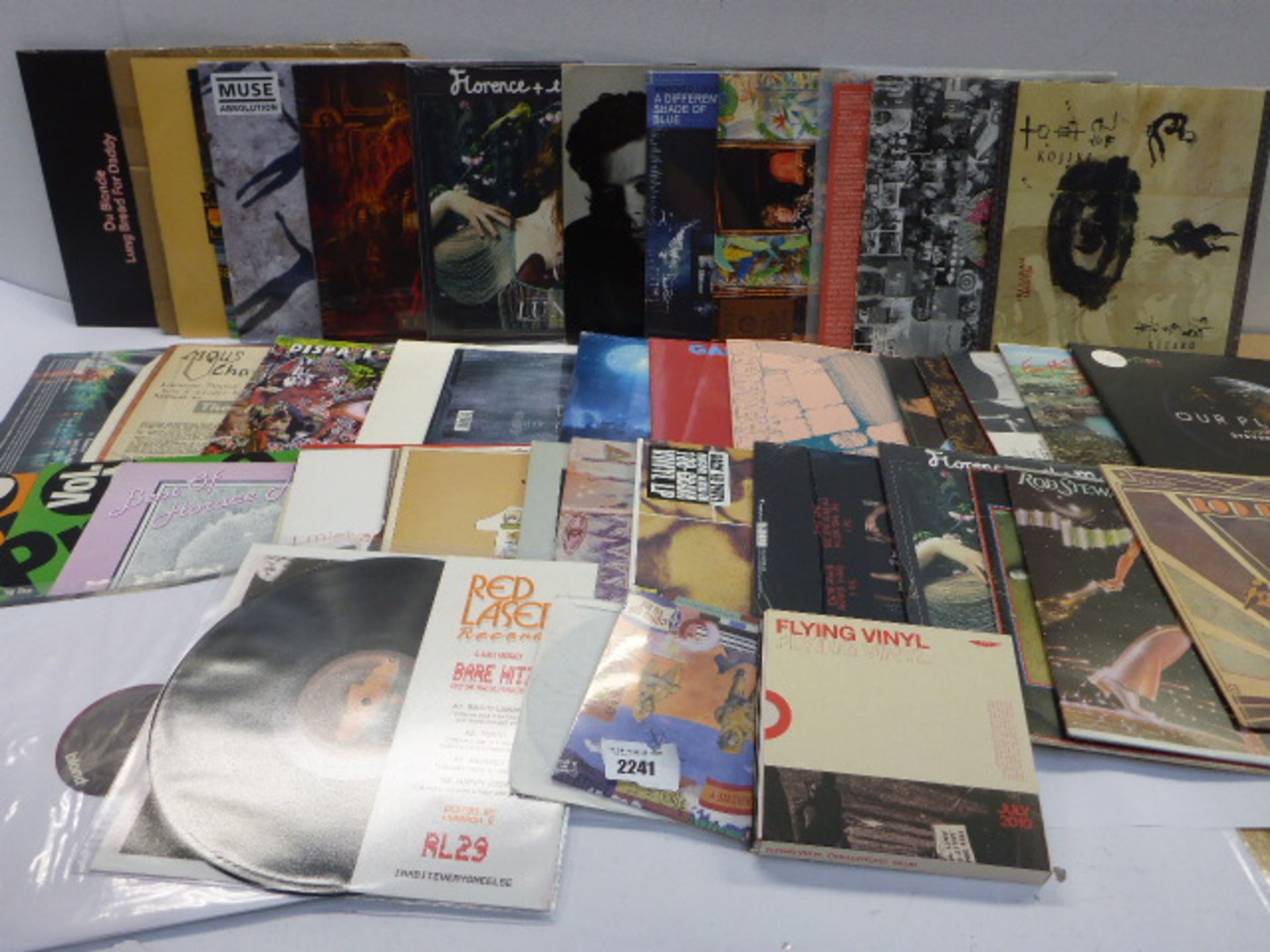 Box containing quantity of various LP and 45 records to include Iron Maiden, Slayer, Muse,