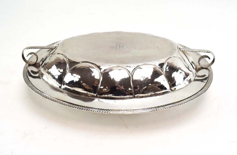 A (?)South American silver two handled covered tureen of oval form, base stamped 'La Perla 0.