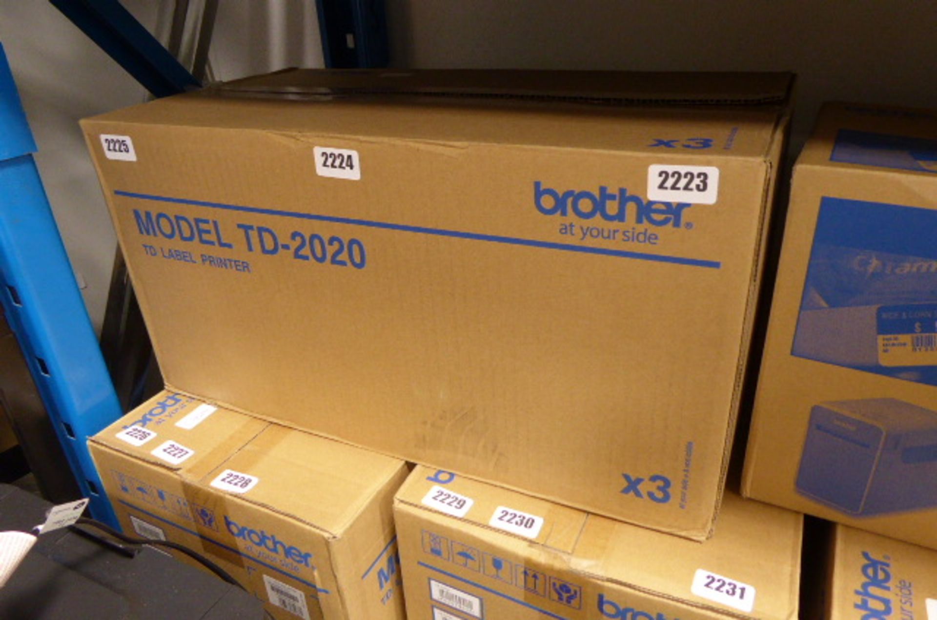 Boxed Brother TD2020 professional thermal transfer label printer in box