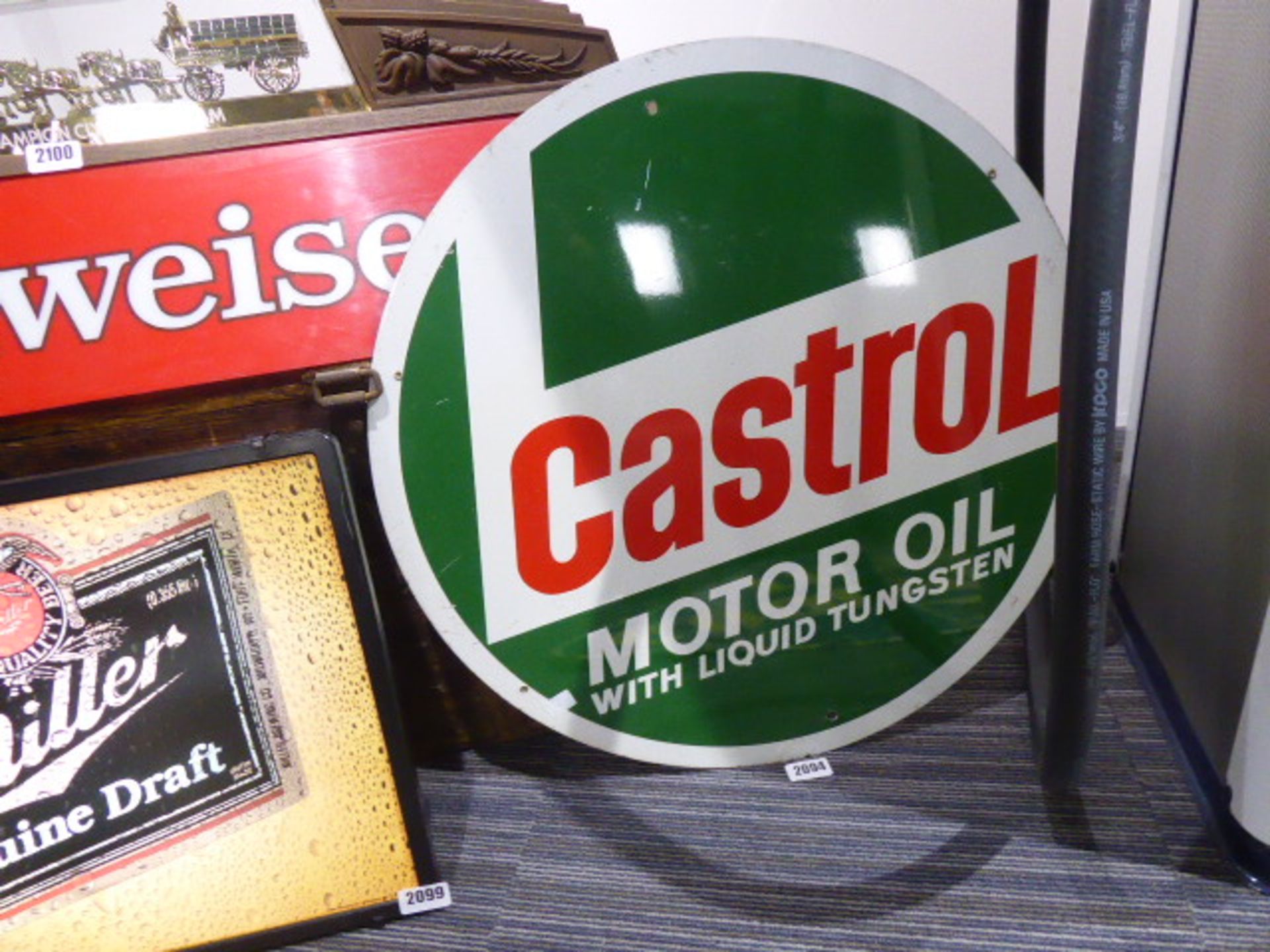 Castrol double sided enamel sign