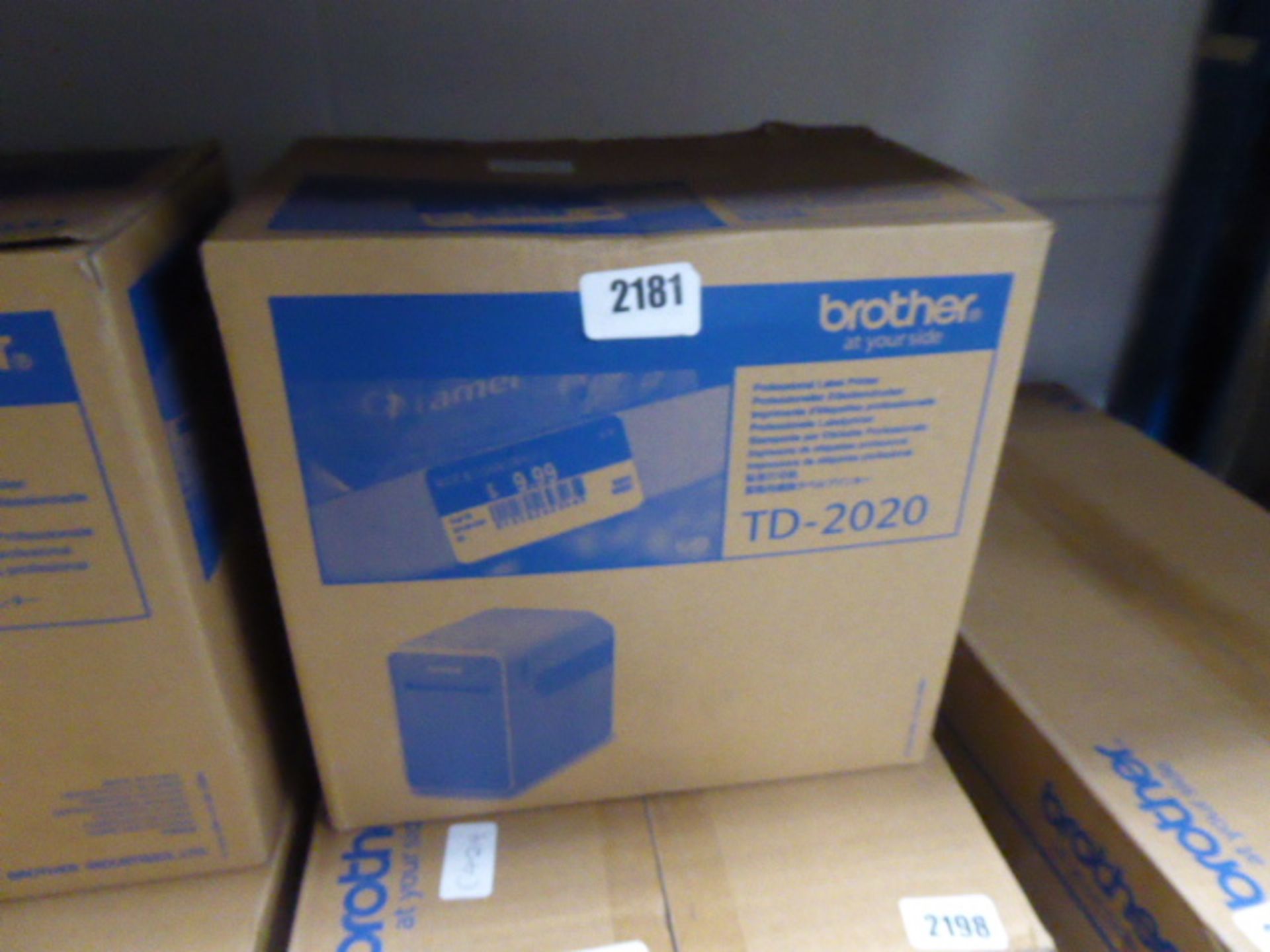 2222 Brother TD2020 thermal label printer in box