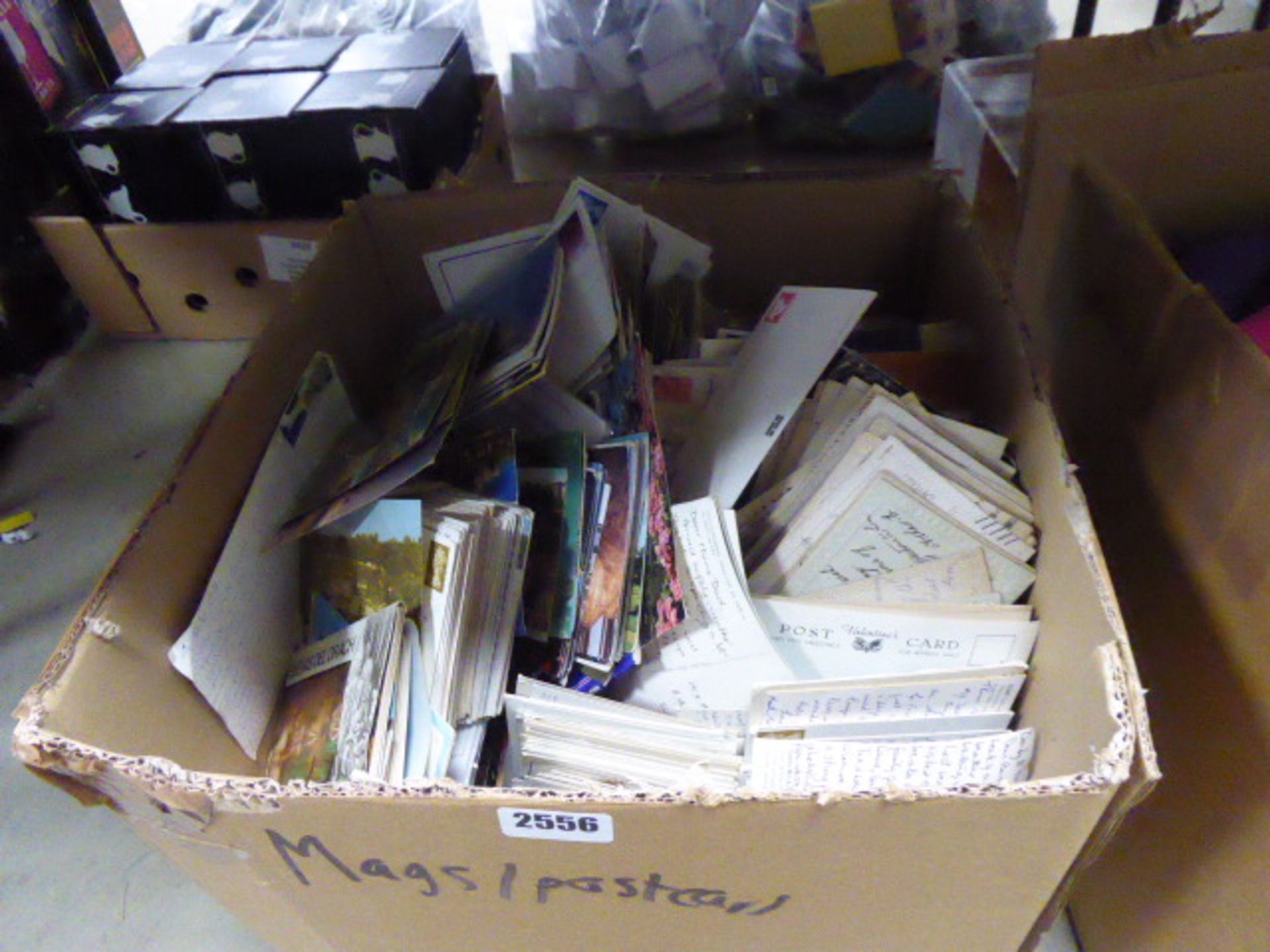 Box containing a large qty of postcards